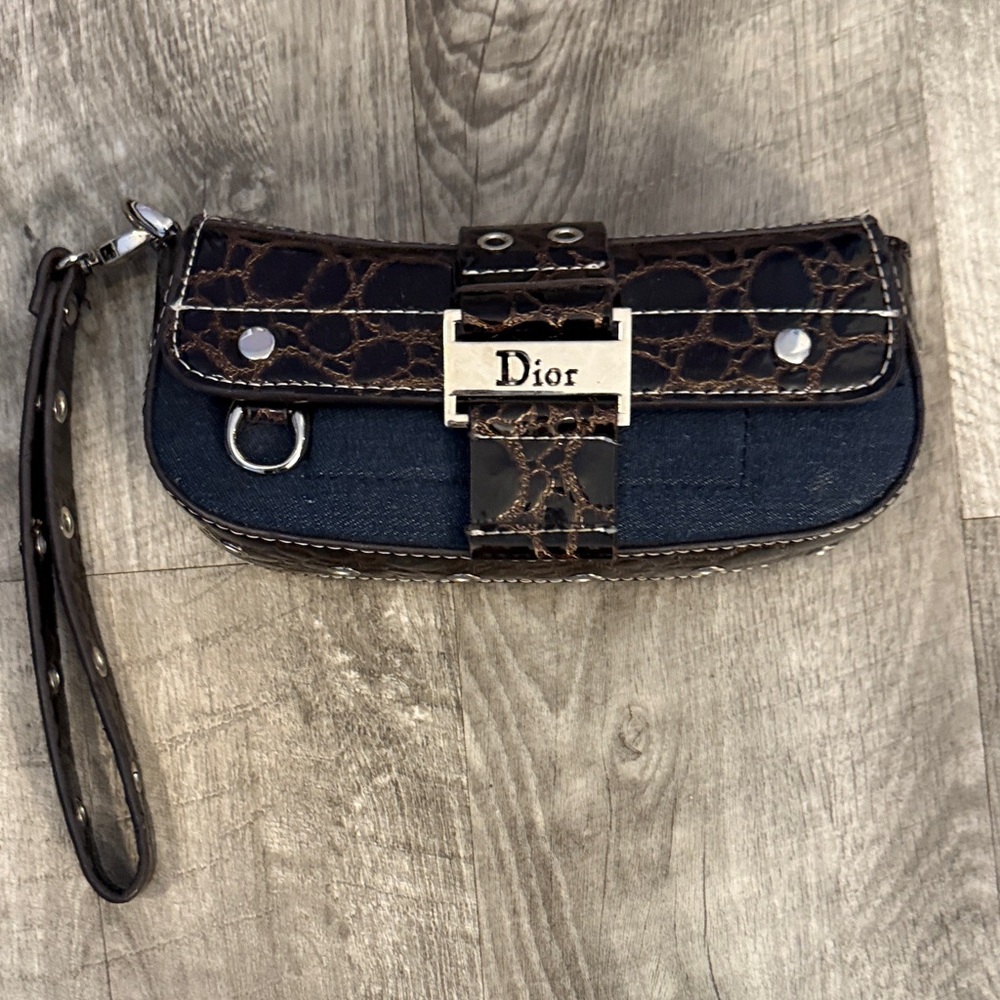 Dior Black and Brown Wristlet
